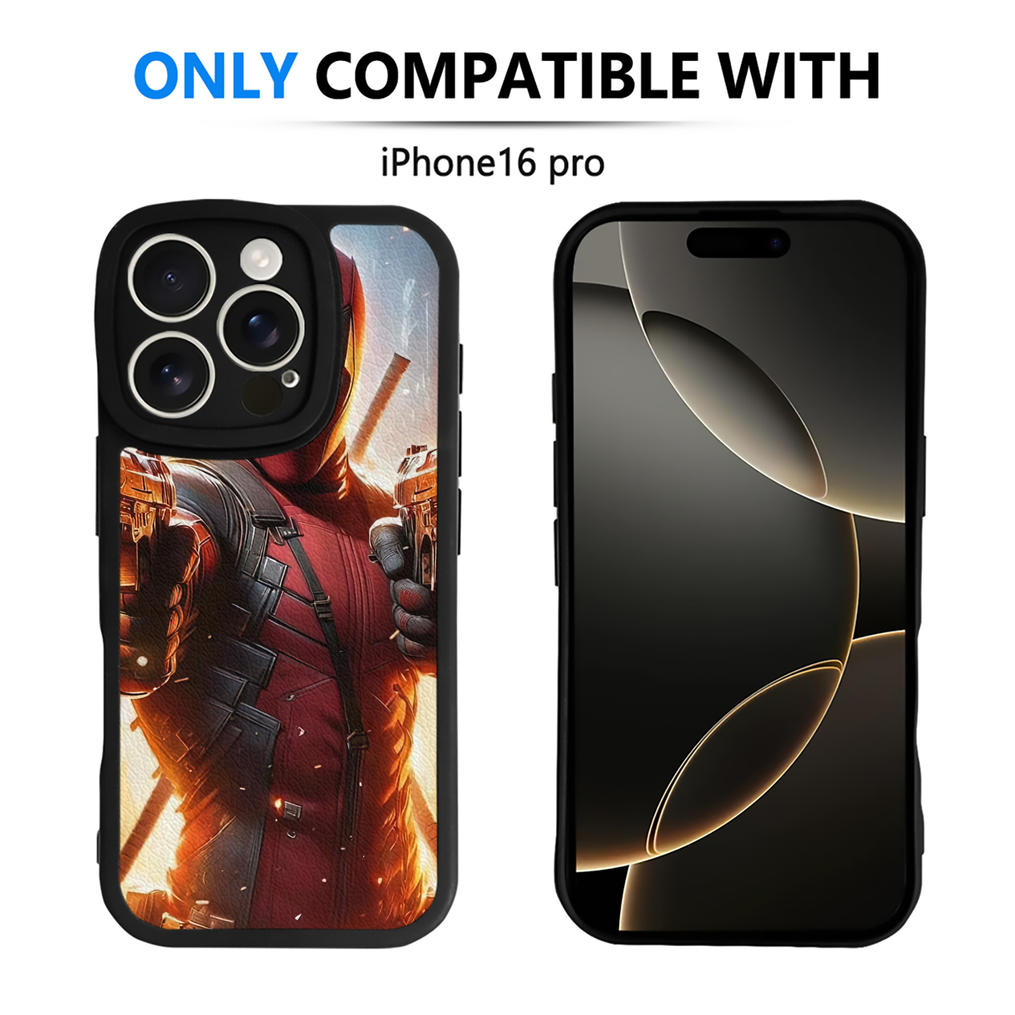 （画像用） Deadpool デッドプール 【iPhone 16シリーズ対応】シリコンスマホケース（レザー調） 材質：シリコン